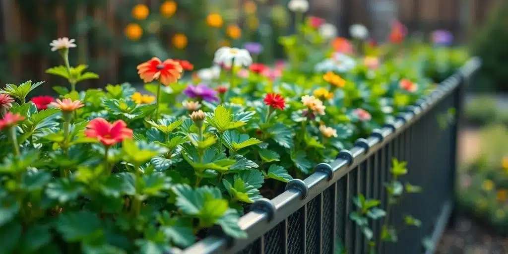 Close-up of a sturdy metal raised bed demonstrating its durability against the elements, adorned with thriving plants. Raised Metal Garden Beds: The Best Choice for your Plants!