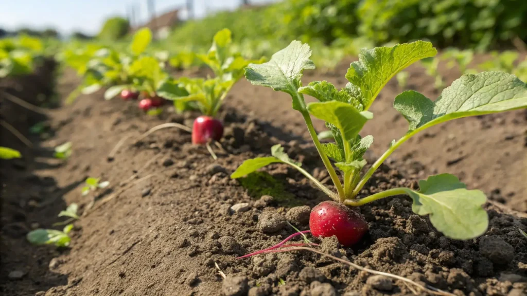 Radishes in spring soil – quick vegetables to grow in May